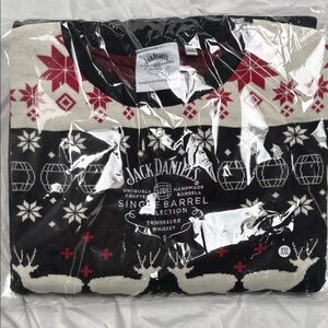 Jack Daniels Festive Black and Cream Crewneck Sweater
